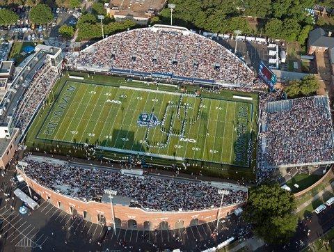 Sport Management Foreman Field aerial shot